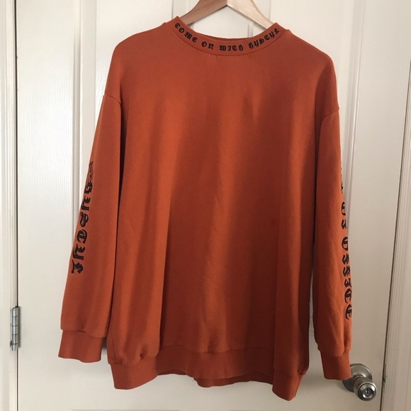 Hystyl Meters/Bonwe Crewneck Mens Sweatshirt Rust Brown Size XXL - Picture 2 of 11